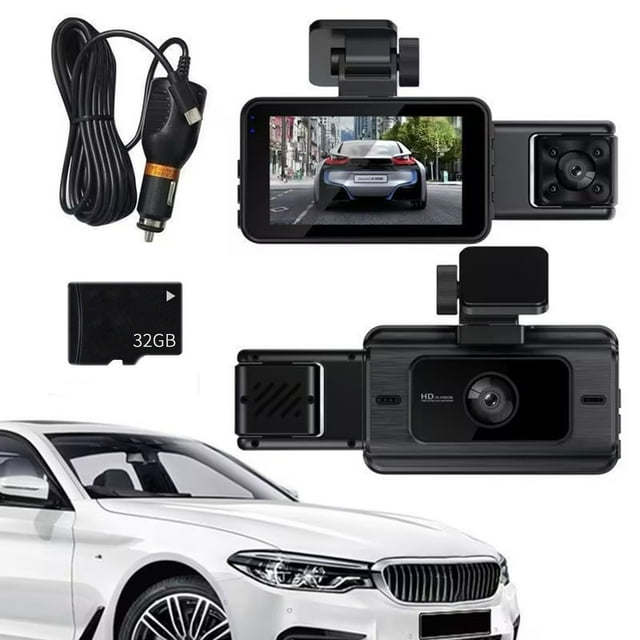 Lens Dash Cam Front And Inside 1080P Driving Recorder For Cars IR Night