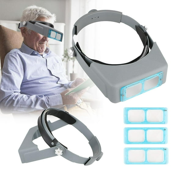 Lens Head Magnifier Glasses Magnifying Visor Glass Headband 4 Lenses