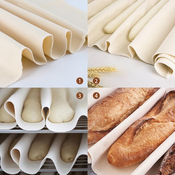 Lens Proofing Cloth for Bread Baking 14.2x17.7 Inches Linen Cloth Reusable Bread Proofing Cloth Thick Baking Bread Cloth for Rolling Dough, Baguettes, Loaves, Pastry, Homemade Bread
