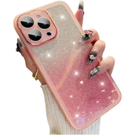 Lens Protective Film Integrated Clear Phone Case for Xiaomi Mi Redmi Note 12 4G 5G S R Pro Max Turbo, Shiny and Thin Back Cover, Soft Bling Bling Shell