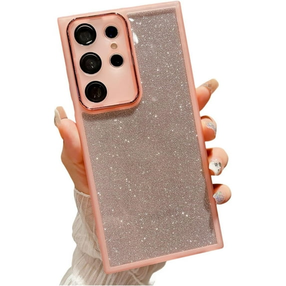 Lens Protective Film Integrated Clear Phone Case for Samsung Galaxy A50 S A30 A20 A21S, Shiny and Thin Back Cover, Soft Bling Bling Shell