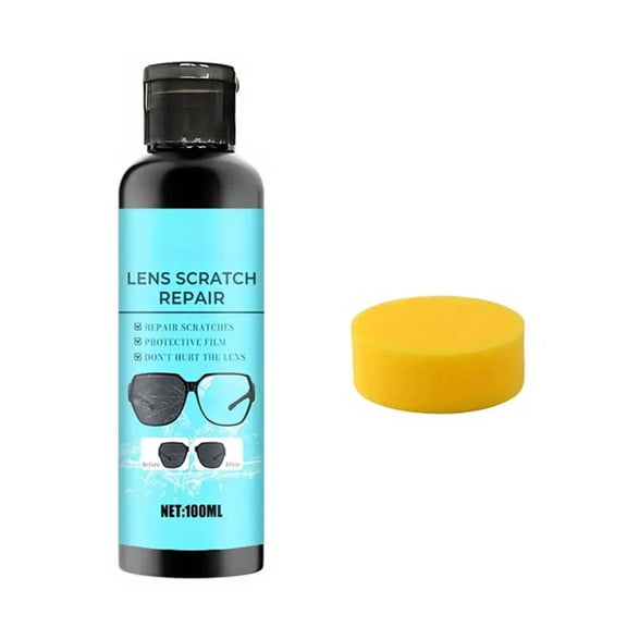 Lens Scratch Repair Spray, Multipurpose Scratch Remover for Eyeglasses, Sunglasses, Camera Lenses, Phone, Tablet & Laptop Screens, Glass Lens Cleaner for Minor Surface Scratches, 3.38oz,Sky Blue