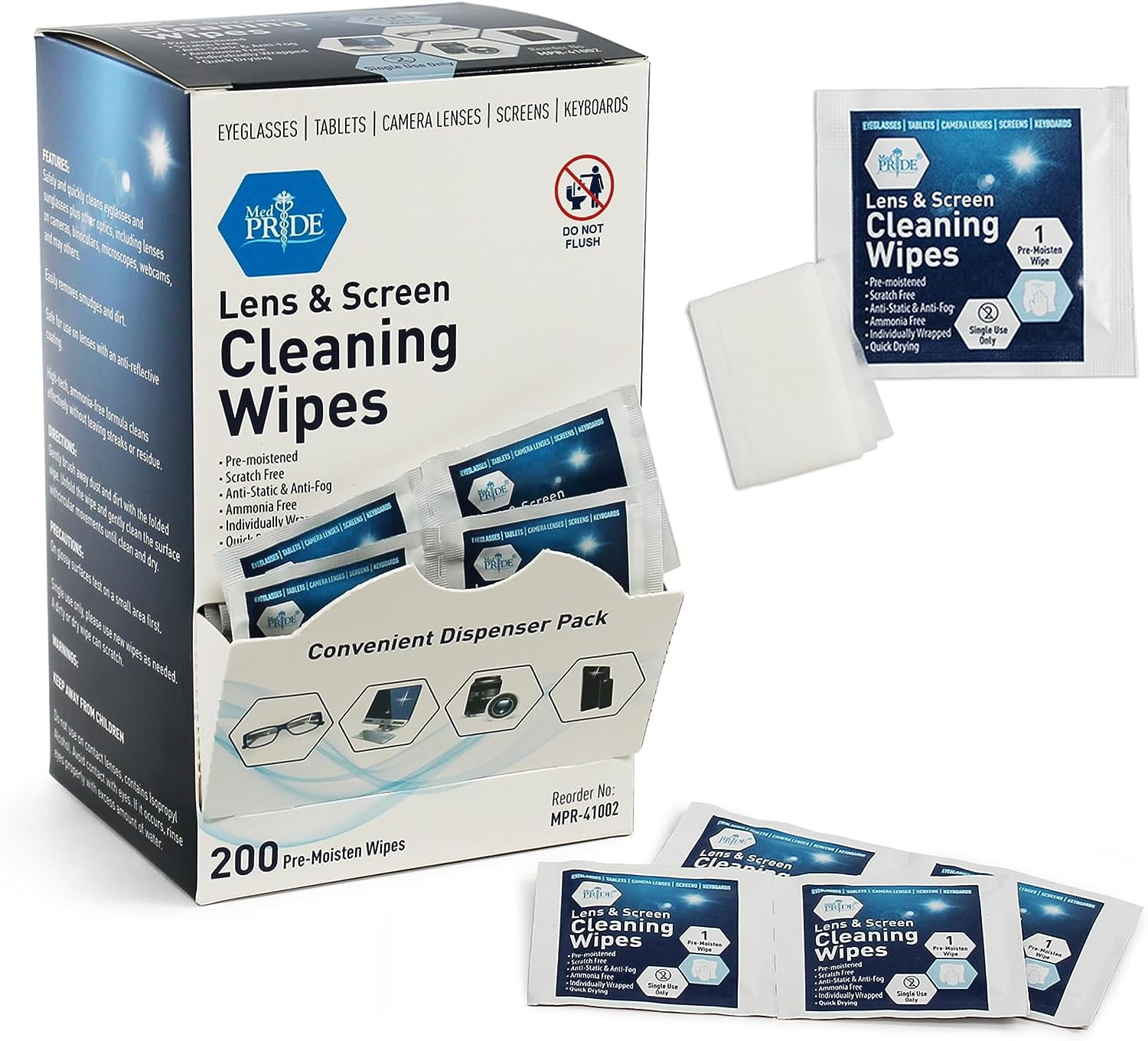 Lens Screen Cleaning Wipes 200pc