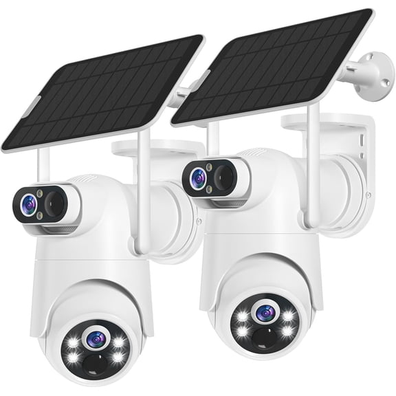 Lens Solar Camera Outdoor - 2.5K No Blind Spot with PIR Motion Detection, 360? PTZ, Full Color Night Vision, 5G/2.4GHz WiFi, IP65 for , Business & Outdoor Use