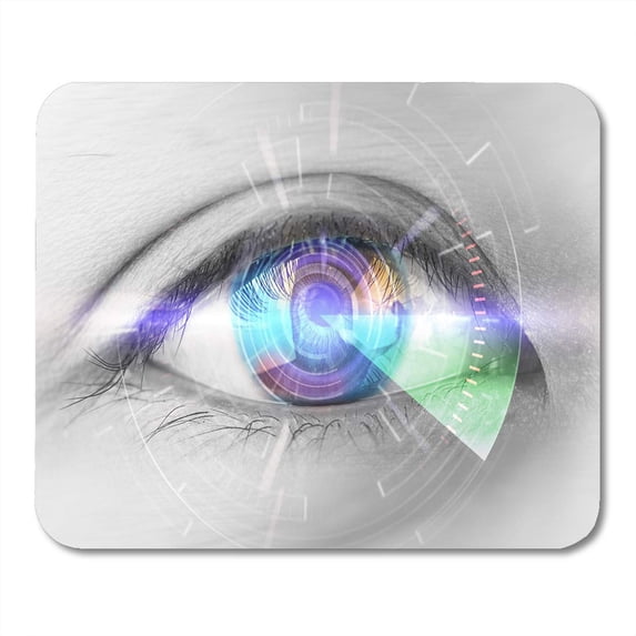 Lens Vision Close Up Eyes of Technologies in The Futuristic Cataract Data Sight Mousepad Mouse Pad Mouse Mat 9x10 inch