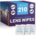 thumbnail image 1 of Lens Wipes for Eyeglasses- 210 Count Individually Wrapped Pre- Moistened Wipes, 5 x 6 Inch- Camera Lens, Sunglasses and Glasses Cleaner,- Gentle and Portable for Cleaning of Optical Devices, 1 of 3