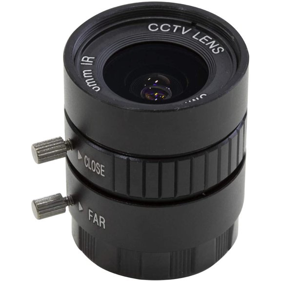 Lens for Raspberry Pi HQ Camera, Wide Angle CS-Mount Lens, 6mm Focal Length with Manual Focus and Adjustable Aperture