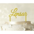 thumbnail image 1 of """Lensar"" Custom Name Cake Topper Personalized Yellow Cake Toppers Cake Decoration Color Option Available 5""-7"" Inches Wide", 1 of 1