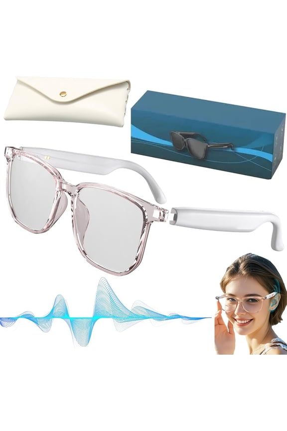 Lenskey AI Translation Glasses, 144 Language Real-Time Translation Glasses, Music Player & Hands-Free Calls (White)