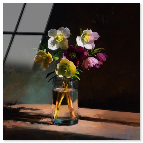 Lenten Roses Acrylic Print Floral Wall Art by Art Remedy, Ready to Hang, 30 x 30