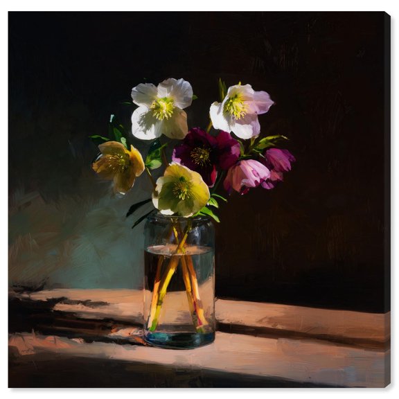 Lenten Roses Canvas Print Floral Wall Art by Art Remedy, Gallery Wrapped, 20 x 20