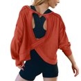 thumbnail image 1 of Lentta Open Back Workout Tops for Women Long Sleeve Crop Athletic Tees Running Yoga Y2K T Shirts, 1 of 7