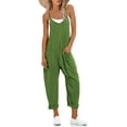 thumbnail image 1 of Lentta Women's Causal Jumpsuits V Neck Sleeveless Harem Overalls Stretchy Adjustable Strap Romper with Pockets, 1 of 15