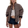 thumbnail image 1 of Lentta Women's Cropped Quilted Jacket Floral Printed LightWeight Padded Puffer Cardigan Coat Outwear, 1 of 7