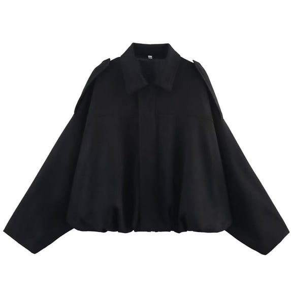 Lentta Women's Faux Suede Bomber Jacket Oversized Pilot Coats Fall Motorcycle Streetwear Outerwear