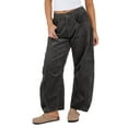 thumbnail image 1 of Lentta Women's Mid Rise Cord Barrel Jeans Casual Baggy Wide Leg Corduroy Cropped Pants with Pockets, 1 of 7