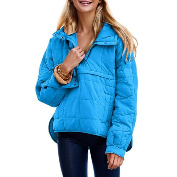 Lentta Womens Oversized Hooded Puffer Quilted Jacket for Women Lightweight Warm Padded Hoodies Coat