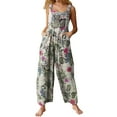 thumbnail image 1 of Lentta Women's Patchwork Dual Pocket Jumpsuit - Loose Floral Print Bohemian Wide Leg Bib Overall for Spring & Summer, 1 of 7