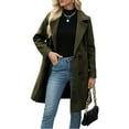 thumbnail image 1 of Lentta Women's Winter Wool Blend Coat Casual Notch Lapel Mid-Long Double-Breasted Peacoat Jacket Outwear, 1 of 7