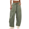 thumbnail image 1 of Lentta Womens Baggy Barrel Pants Wide Leg Lounge Drawstring Sweatpants with Pockets, 1 of 7