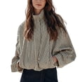 thumbnail image 1 of Lentta Womens Cropped Gingham Bomber Jacket Stand Collar Plaid Zip Up Coat with Pockets, 1 of 7