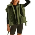 thumbnail image 1 of Lentta Womens Fuzzy Fleece Vest Oversized Sleeveless Sherpa Jacket Button Down Outerwear with Pockets, 1 of 2