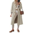 thumbnail image 1 of Lentta Womens Long Trench Coat Single Breasted Oversized Windproof Overcoat Fashion Outerwear, 1 of 7