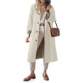thumbnail image 1 of Lentta Womens Long Trench Coat Single Breasted Oversized Windproof Overcoat Fashion Outerwear, 1 of 7