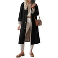thumbnail image 1 of Lentta Womens Long Trench Coat Single Breasted Oversized Windproof Overcoat Fashion Outerwear, 1 of 7