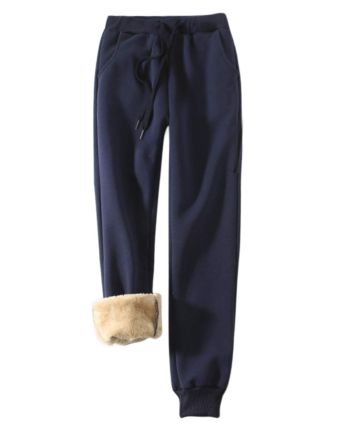 Lentta Womens Sherpa Lined Sweatpants Winter Athletic Jogger