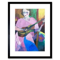 Lentulov Woman Guitar Painting Framed Wall Art Print