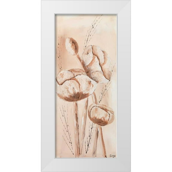 Leny 10x18 White Modern Wood Framed Museum Art Print Titled - Offwhite I