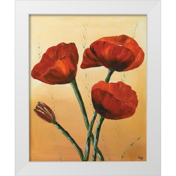 Leny 12x14 White Modern Wood Framed Museum Art Print Titled - Red II