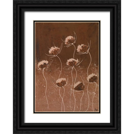 Leny 14x18 Black Ornate Wood Framed with Double Matting Museum Art Print Titled - Moody browns II