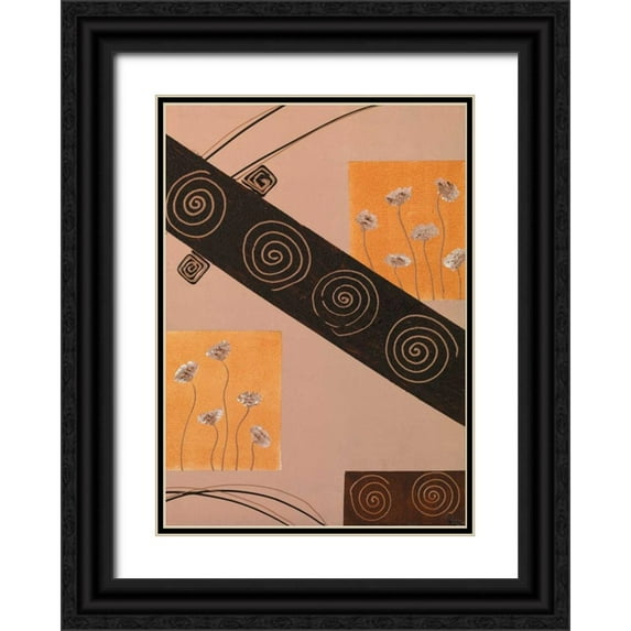 Leny 24x32 Black Ornate Wood Framed with Double Matting Museum Art Print Titled - Ringlets II
