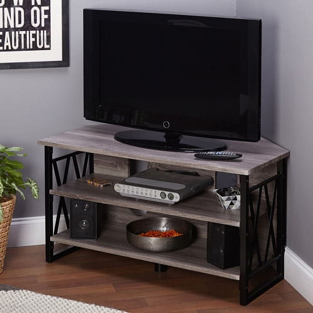 LenyXX Black/Grey Corner TV Stand for TVs up to 40"