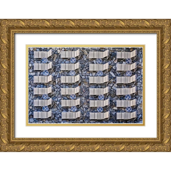 Lenzen, Klaus 32x23 Gold Ornate Wood Framed with Double Matting Museum Art Print Titled - Geometrical