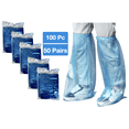 thumbnail image 1 of Leo 100 piece 50 pairs shoes & long Boots cover - Disposable Long Boots Shoes Cover slip resistant Durable Material for carpet, rain, mud, snow., 1 of 7