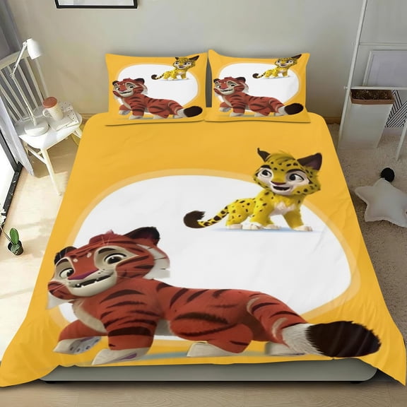 Leo Amd Tig Themed Bed Sheet Set Three Piece Set 53x79 Inches Comfortable And Skin Friendly Unique Design Creating A Star Studded Night