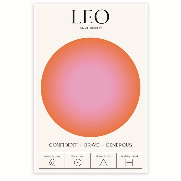 Leo Astrology Sign - Astrological Signs Zodiac Horoscope Wall-Art