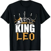 Leo Birthday Gifts - King Leo Zodiac T-Shirt Black 3X-Large