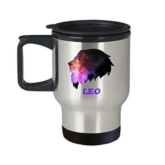 Leo Coffee Travel Mug - Lion - Zodiac Sign Gifts -14 oz Stainless Steel Travel Cup
