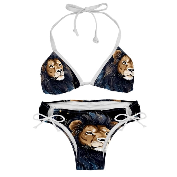 Leo Constellation Bikini Set Swim Suit Detachable Sponge Adjustable Strap Two-Pack, Beach Pool Vacation Party.