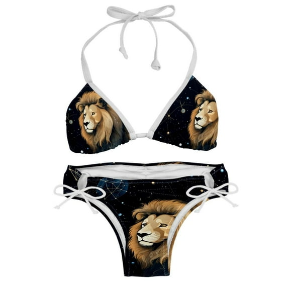 Leo Constellation Detachable Sponge Adjustable Strap Bikini Set Two-Pack, Ideal for Beach and Pool Parties