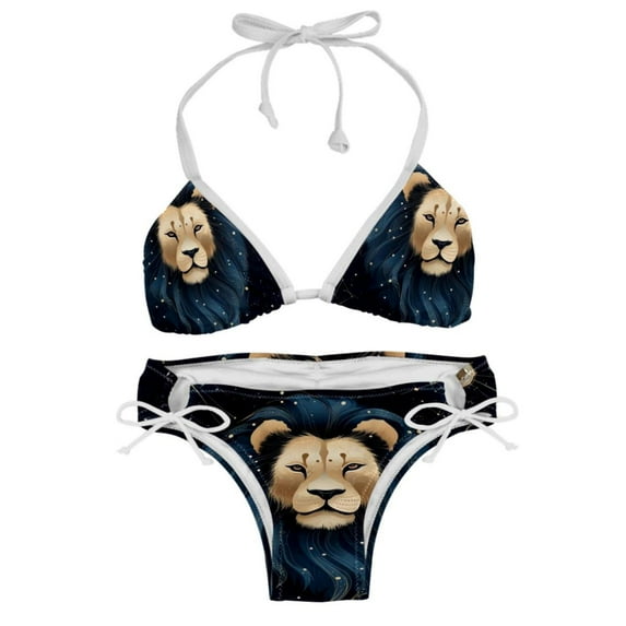 Leo Constellation Detachable Sponge Adjustable Strap Bikini Set Two-Pack Swimsuits for All Occasions