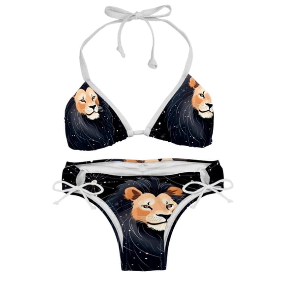 Leo Constellation Detachable Sponge Adjustable Strap Bikini Set - Two-Pack for Beach and Pool Swimwear