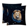 thumbnail image 1 of Leo Constellation Elegant Velvet Bed Pillow Covers Set - Decorative Pillows with Unique Patterns, Chair Pillow Covers - 16x16, 18x18, 20x20 inches for Any Occasion - Set of 2 Items, 1 of 6