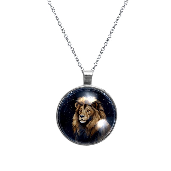 Leo Constellation Glass Design Circular Pendant Necklace - Stunning Jewelry for All Occasions