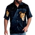 thumbnail image 1 of Leo Constellation Men's Casual Button Down Short Sleeve Hawaiian Printed Summer Beach Shirts, 1 of 6