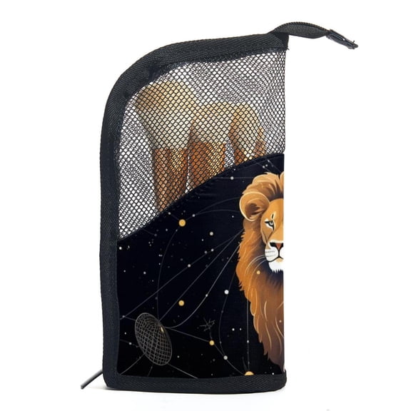 Leo Constellation Professional Artist-Grade Makeup Brush Storage Bag Organizer with 12 Brushes - Ideal for People on the Go
